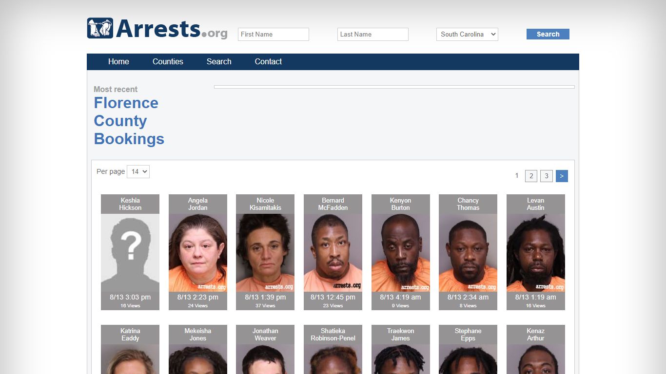 Florence County Arrests and Inmate Search