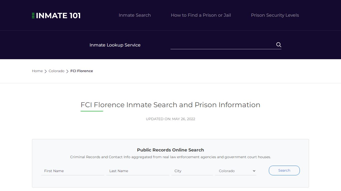 FCI Florence Inmate Search | Lookup | Roster
